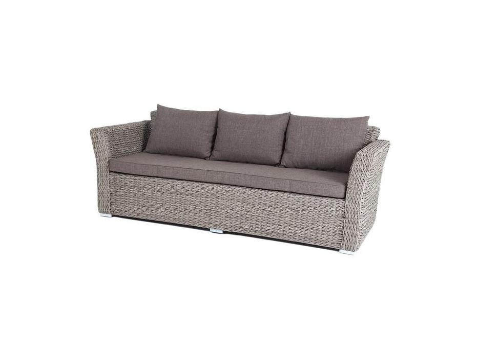 4SIS: Капучино: диван садовый 3-х местный с подушками (серый)