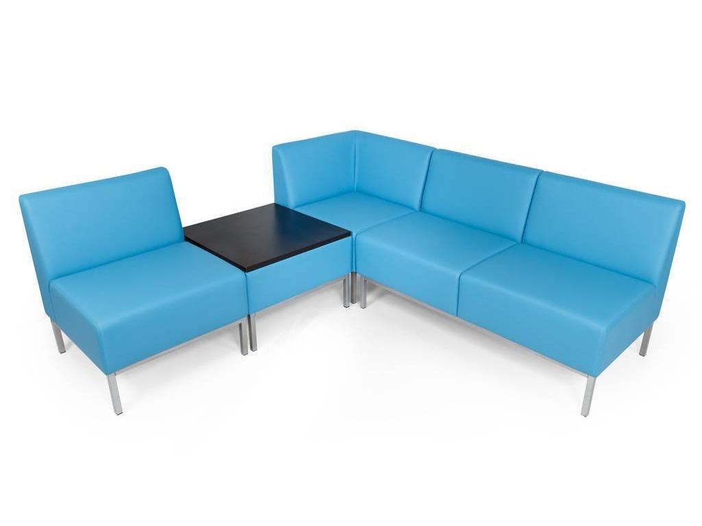 Евроформа: Компакт: комплект мягкой мебели №2 тк. Экокожа (синий)
