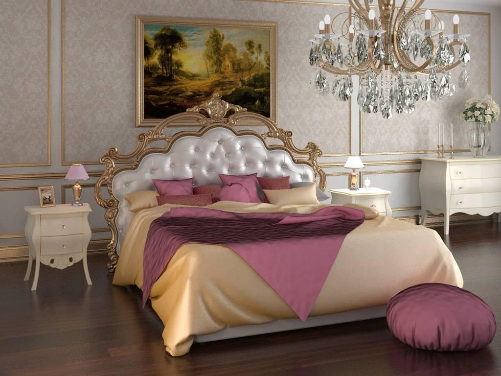 Флоренция: Сардиния: кровать с подъемным механизмом 160х200 (белый, золото)
