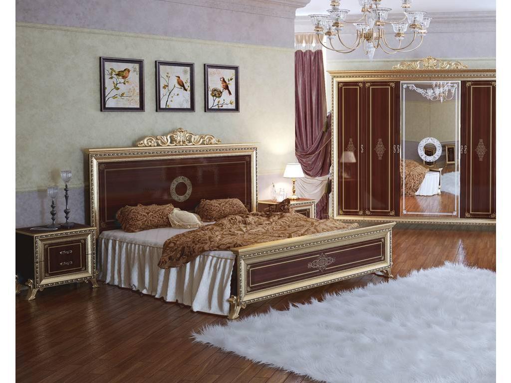 Мэри: Версаль: кровать 180х200  с короной на изголовье (орех)