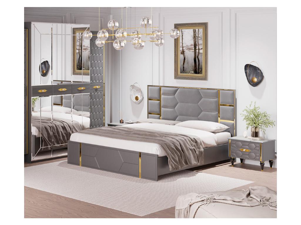 Мэри: Мария: кровать 180х200  (золото, серый)