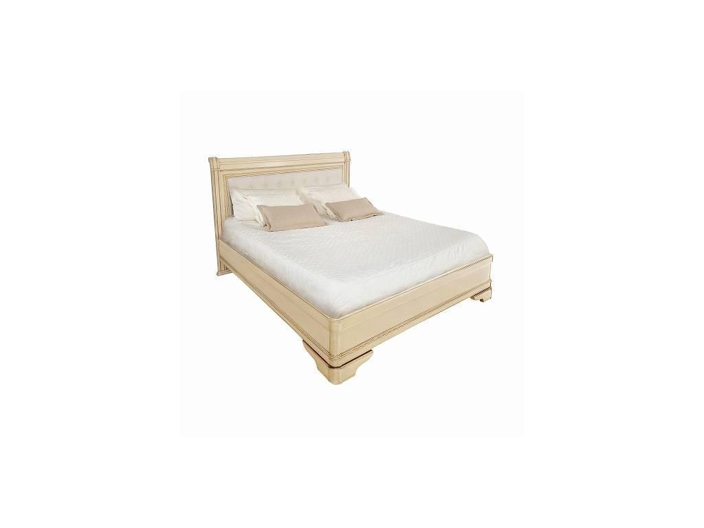 Timber: Палермо: кровать 160х200 без изн-я с мягкой спинкой  (ваниль, золото)