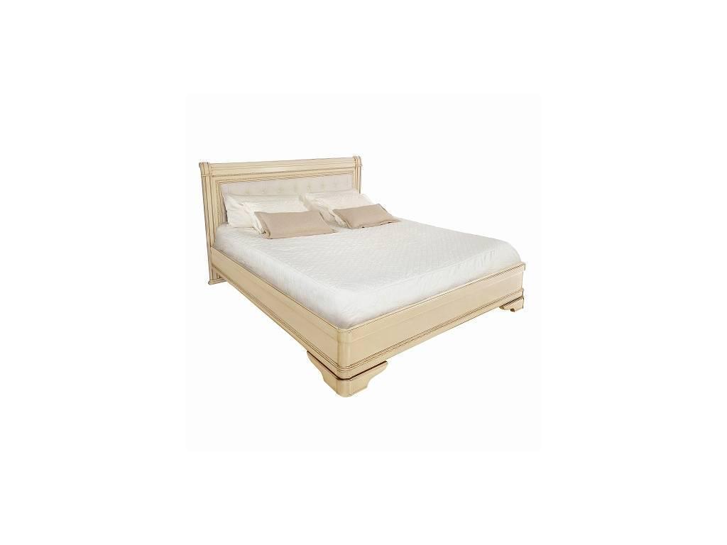 Timber: Палермо: кровать 180х200 без изн-я с мягкой спинкой  (ваниль, золото)