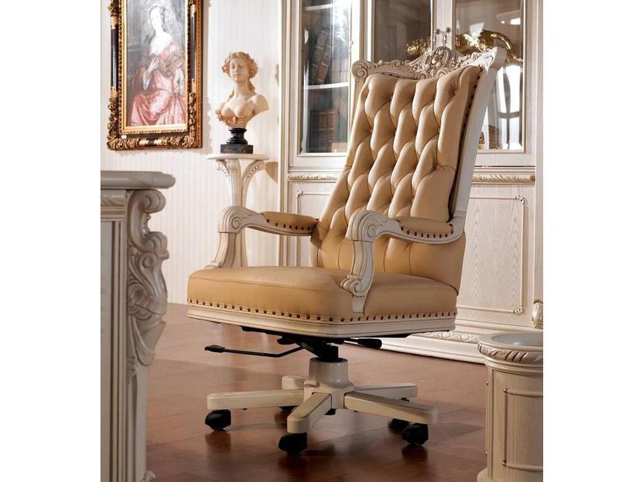 Carpenter: Изабелла: кресло  кожа (белый, золото)