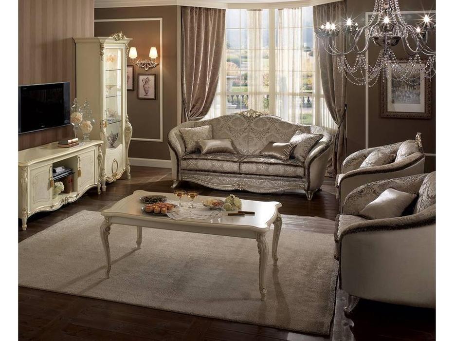 Arredo Classic: Tiziano: стол журнальный (слоновая кость с золотом)