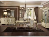 Arredo Classic: Tiziano: стол обеденный раскладной (слоновая кость с золотом)