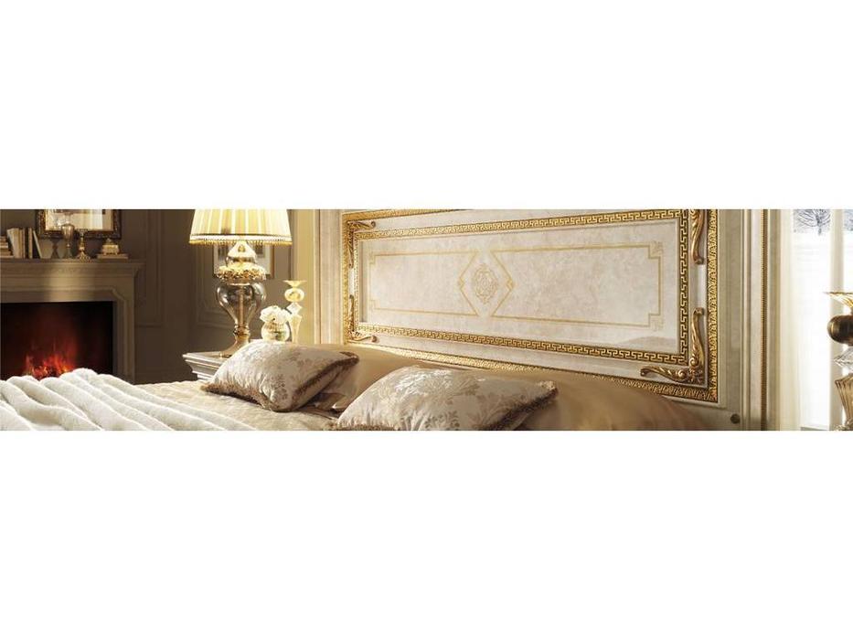 Arredo Classic: Leonardo: кровать 200х200 без короны (крем, золото)