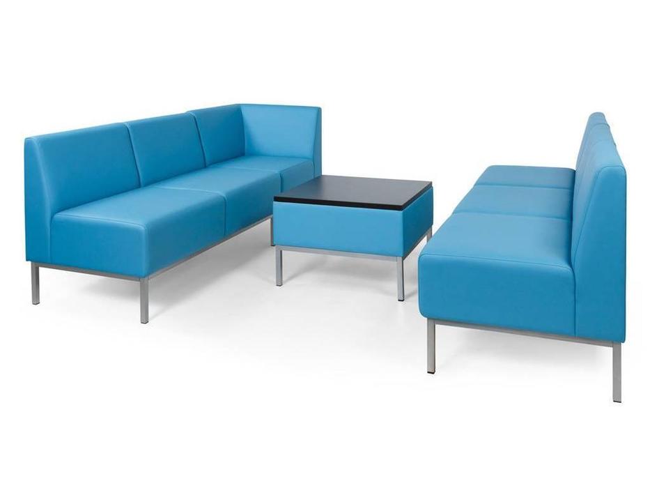 Евроформа: Компакт: комплект мягкой мебели №4 тк. Экокожа (синий)