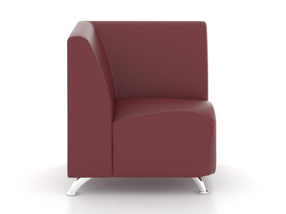 Евроформа: Интер Хром: кресло - угловая прямоугольная секция тк. Экокожа