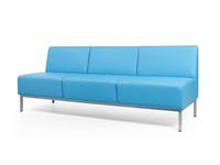 Евроформа: Компакт: диван - прямая 3 местн.секция тк. Экокожа (синий)