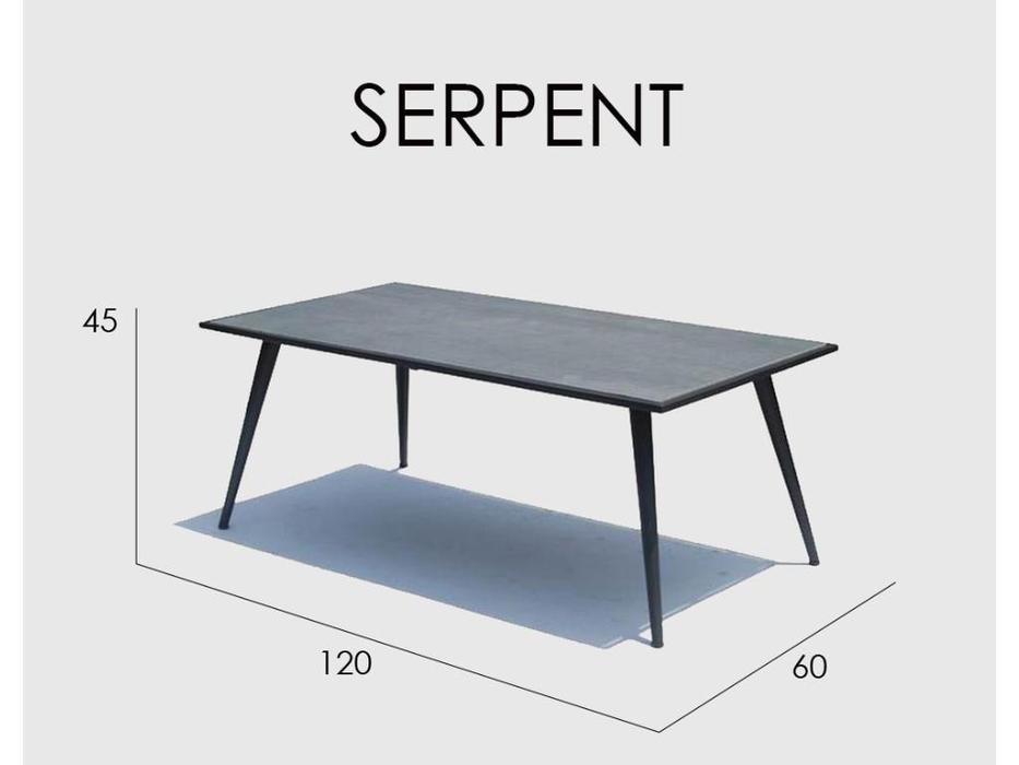 Skylinedesign: Serpent: стол журнальный центральный  (стекло, серый)