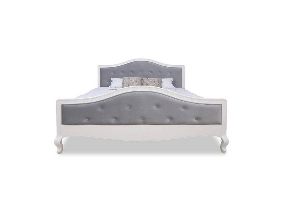 ESF: кровать 180х200  ткань серого цвета (белый, ткань)