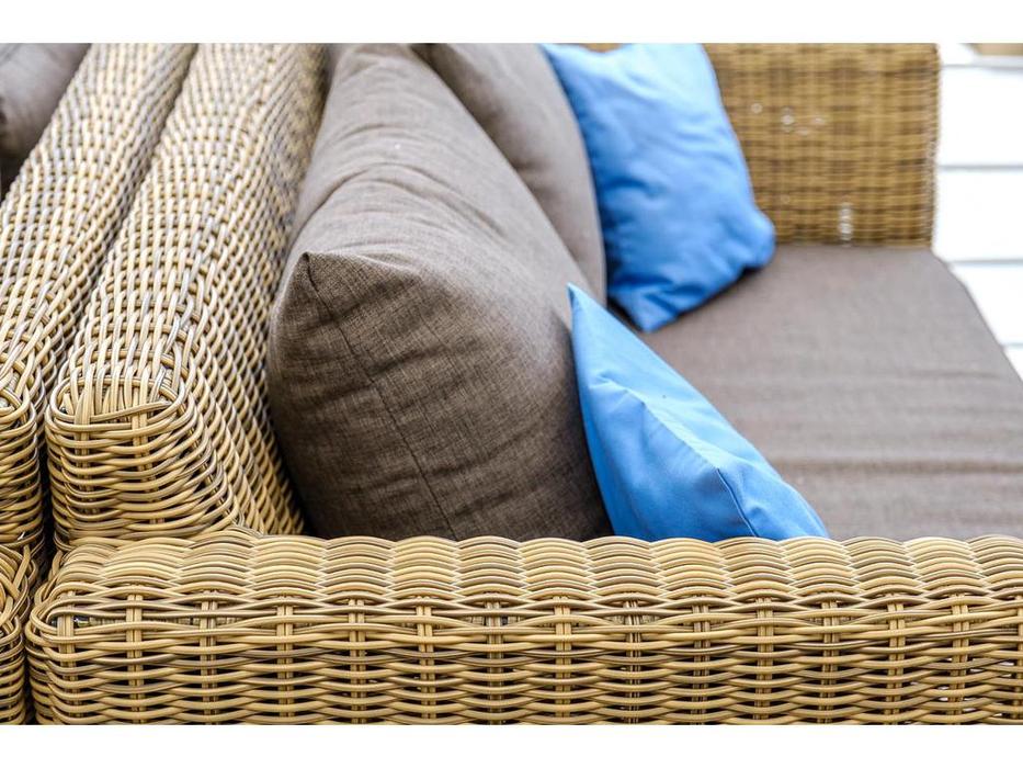 4SIS: Капучино: диван садовый 2 местный  с подушками (соломенный)