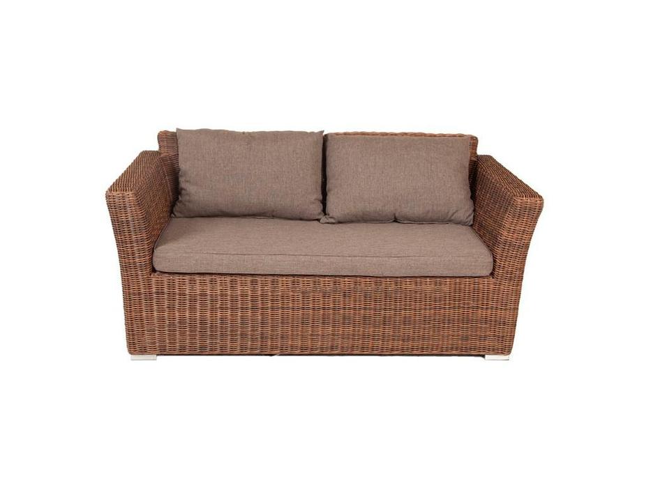 4SIS: Капучино: диван садовый 2 местный  с подушками (коричневый)