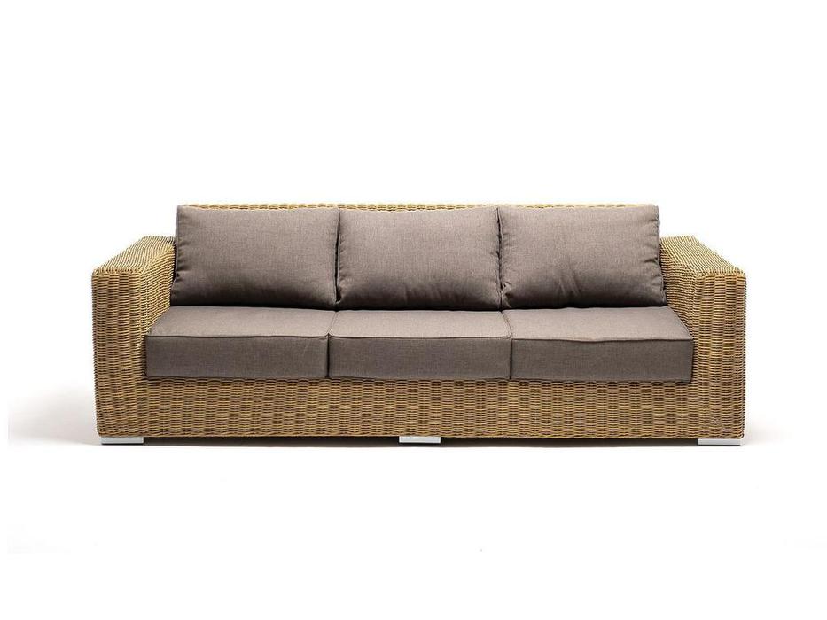 4SIS: Боно: диван садовый 3 местный  с подушками (соломенный)