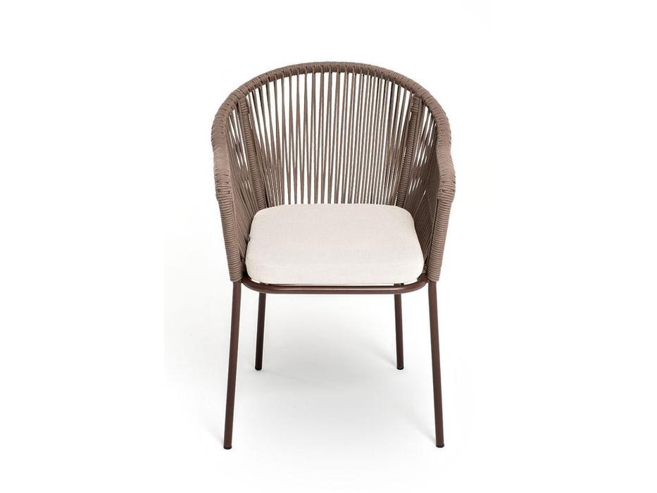4SIS: Лион: стул садовый с подушкой (бежевый, коричневый)