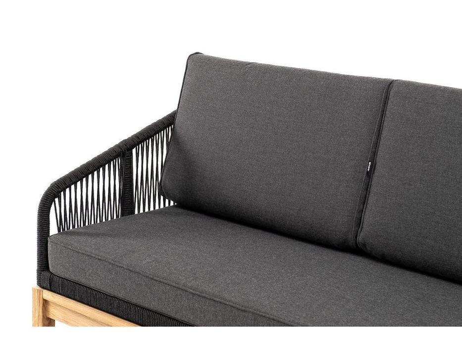 4SIS: Канны: диван садовый 2 местный с подушками (темно серый)