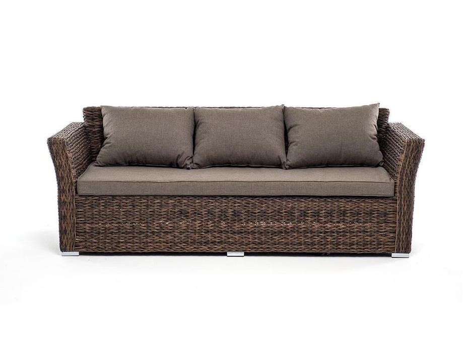 4SIS: Капучино: диван садовый 3-х местный с подушками (коричневый)