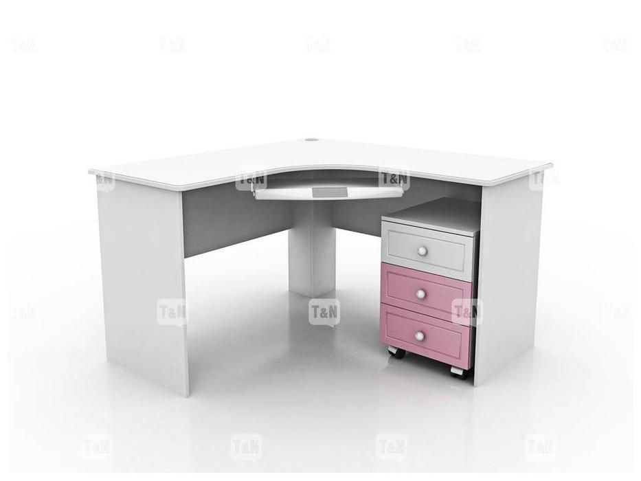 Tomyniki: Robin: стол письменный  угловой (белый, розовый, голубой, беж)