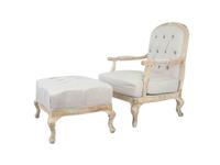Interior: Honesta beige: кресло с пуфом  (ткань)