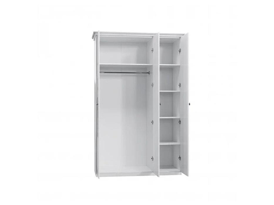 Dia: Грация: шкаф 3-х дверный с зеркалом (белый, серебро)
