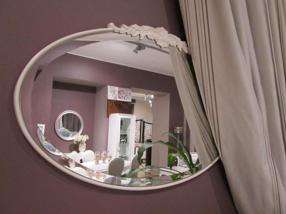 Brevio Salotti: Franca: зеркало настенное  (молочно-белый)