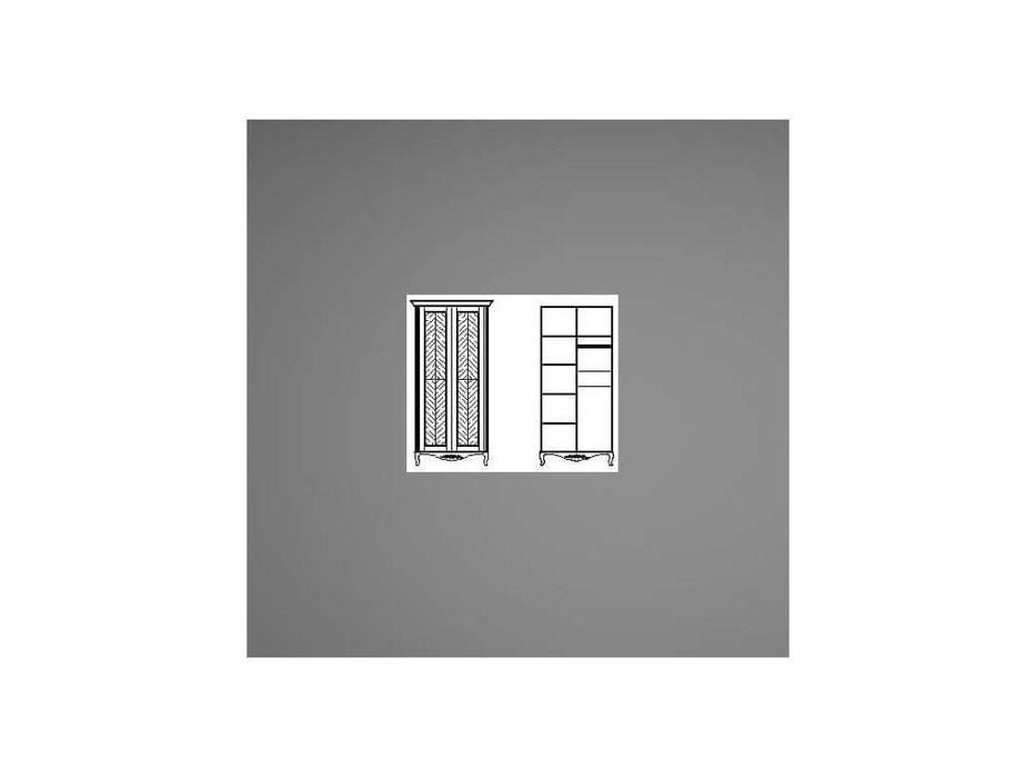 Timber: Неаполь: шкаф 2-х дверный  (белый, серебро)
