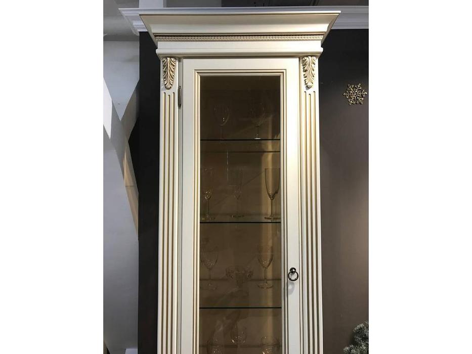 Timber: Палермо: витрина 1 дверная  правая (ваниль, золото)