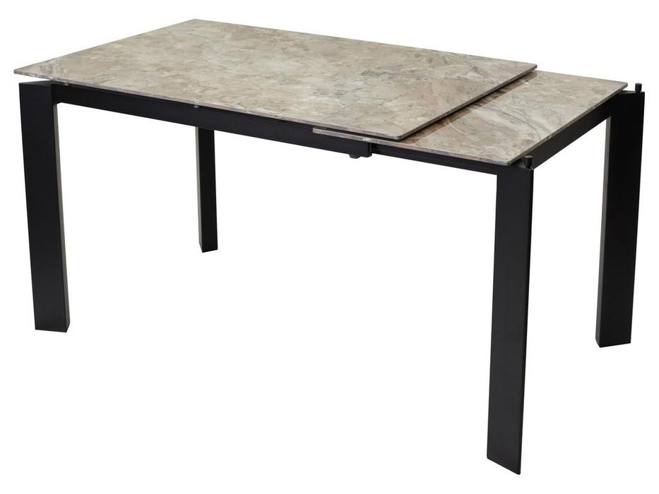 Megapolis: Corner: стол обеденный раскладной (коричневый мрамор, черный)
