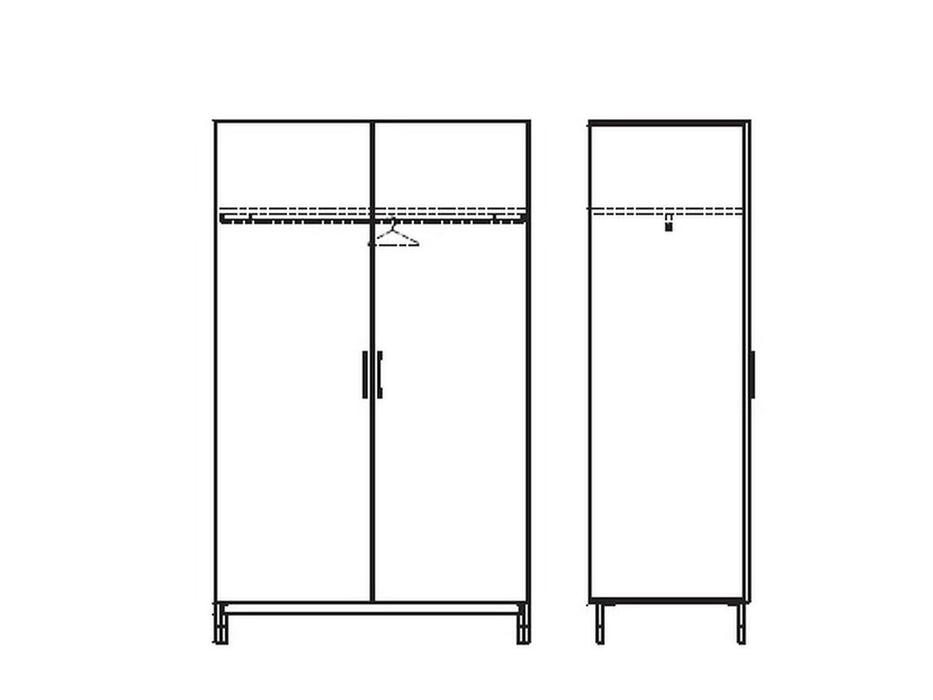 Mod Interiors: Benissa: шкаф 2 дверный  (шпон ореха, черный)
