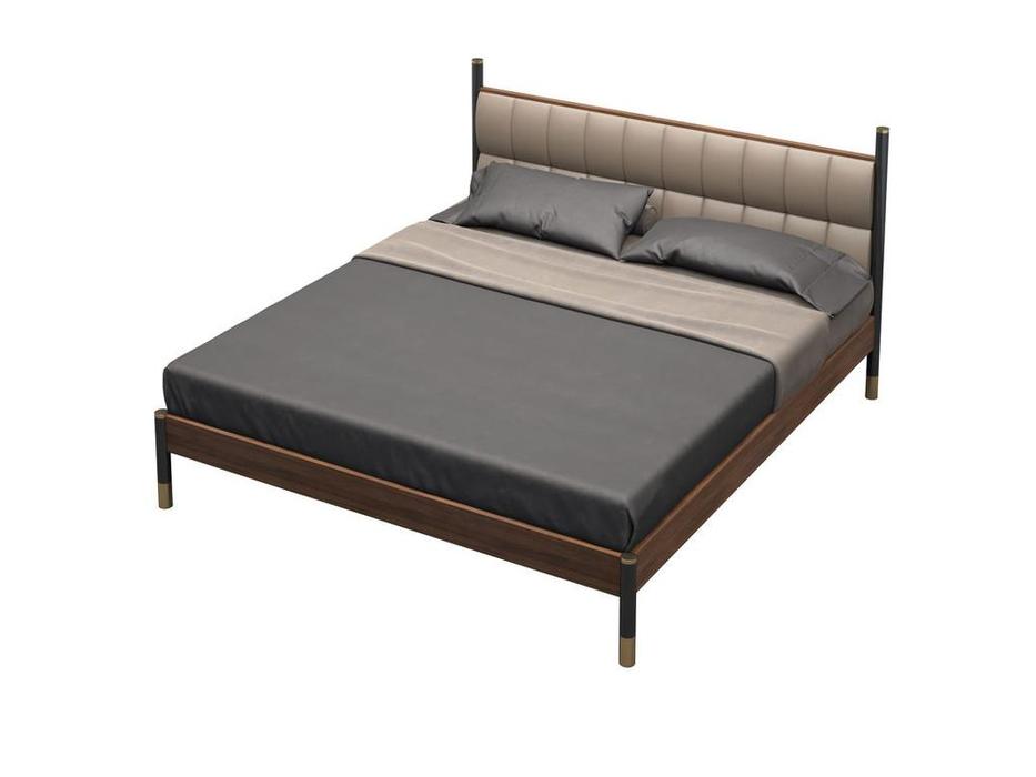 Mod Interiors: Benissa: кровать 160х200  (шпон ореха, черный)