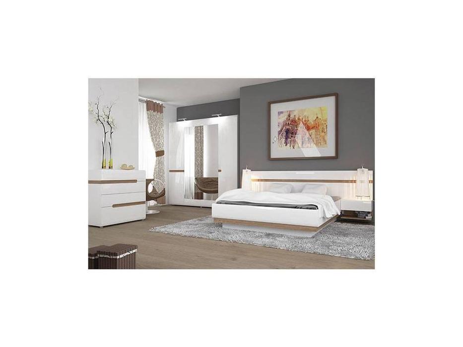 Anrex: Linate: кровать 140х200 (белый, сонома)