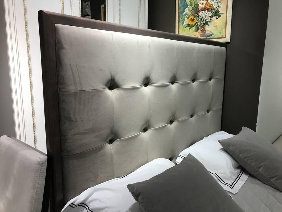 RFS: Монте-Карло: кровать 160х200 с мягким изголовьем (дуб медовый, серо коричневый)