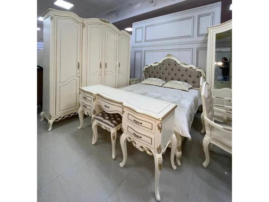 FurnitureCo: Бьянка: стол туалетный с зеркалом  (беж)