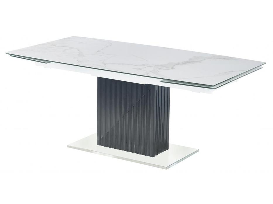 Linhai Lanzhu: Хлое: стол обеденный раскладной  (белый мрамор)