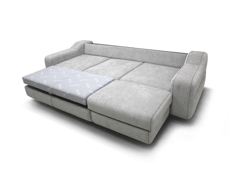 SofTime: Марко: диван угловой раскладной, широкие подлокотники (серый)