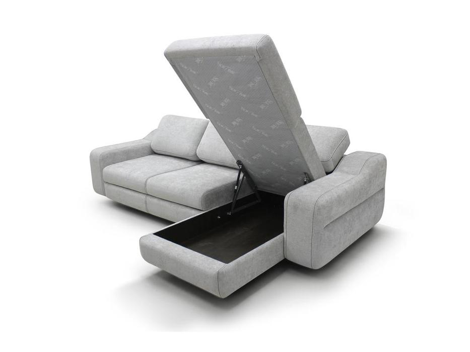 SofTime: Марко: диван угловой раскладной, широкие подлокотники (серый)