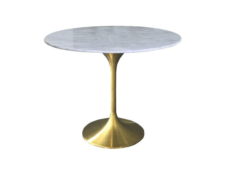 STG: Tulip Marble Brass: стол обеденный  (белый мрамор)