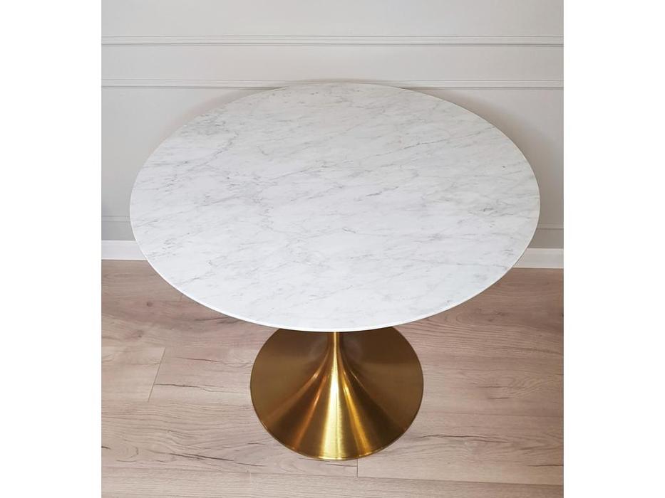 STG: Tulip Marble Brass: стол обеденный  (белый, золото)