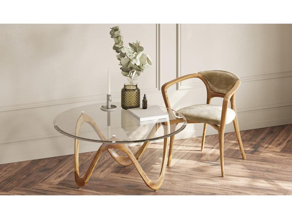 Leda Artisans: Andre: стул с подлокотниками (дуб, ткань)