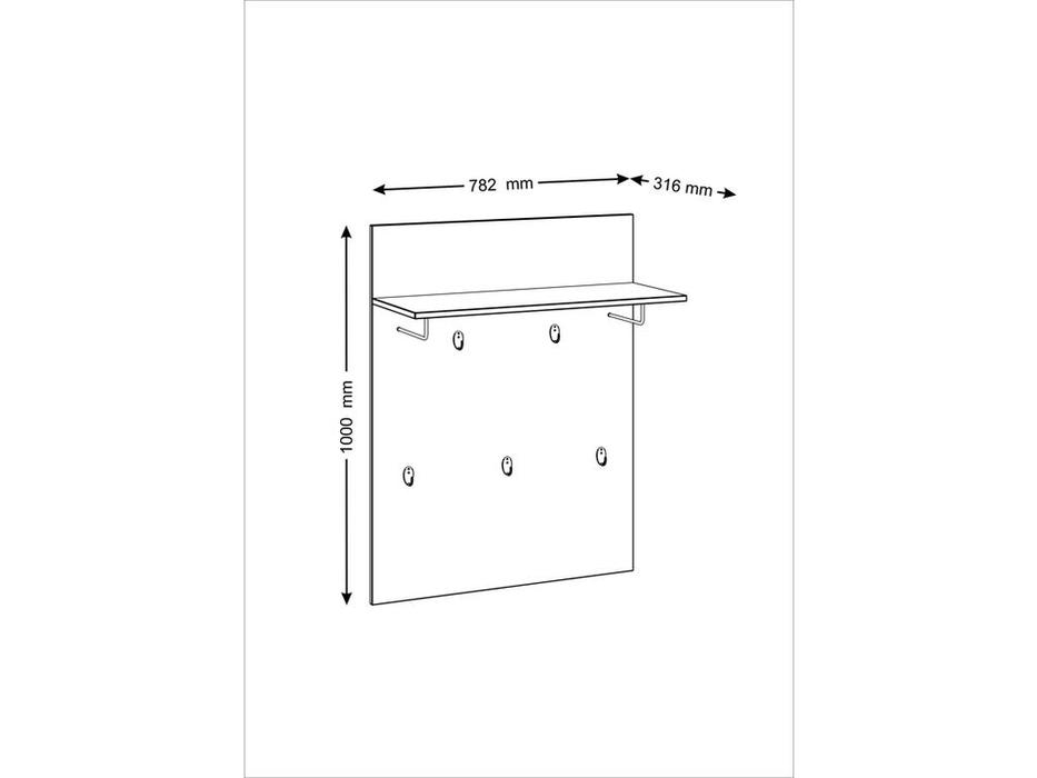 SweSt: Сириус: вешалка настенная  (дуб сонома)