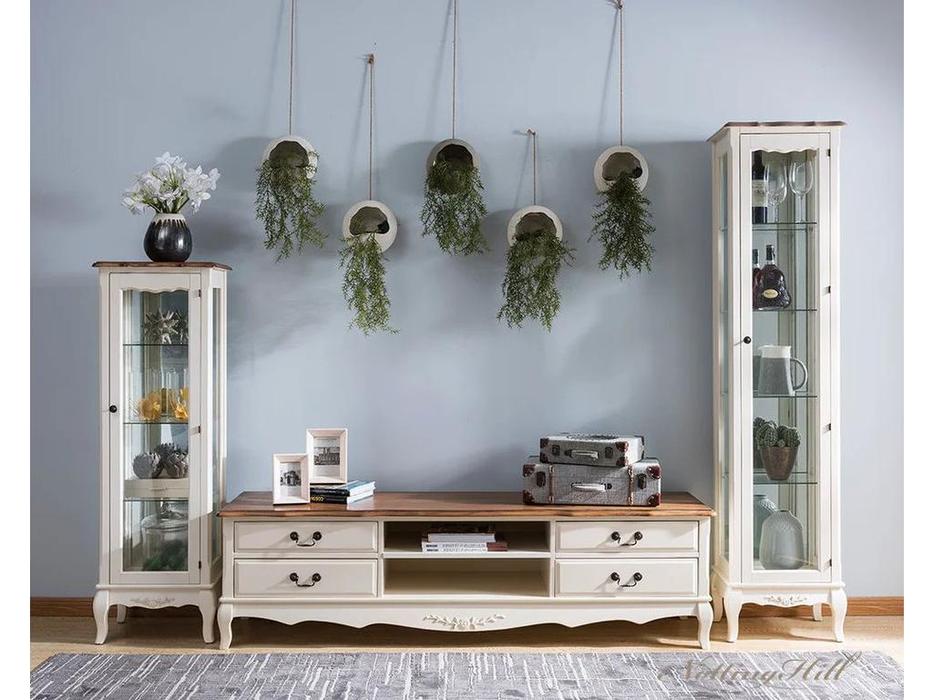 Mobilier de Maison: Provence: витрина 1 дверная  с эффектом старения (молочный)