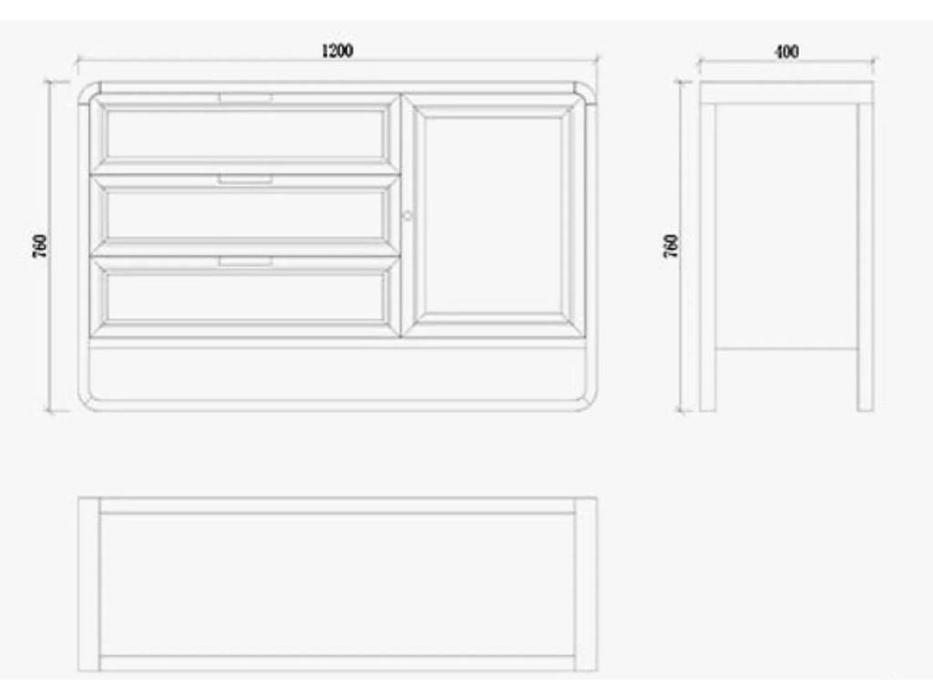Mobilier de Maison: JADE: комод  (бежевый, черный)