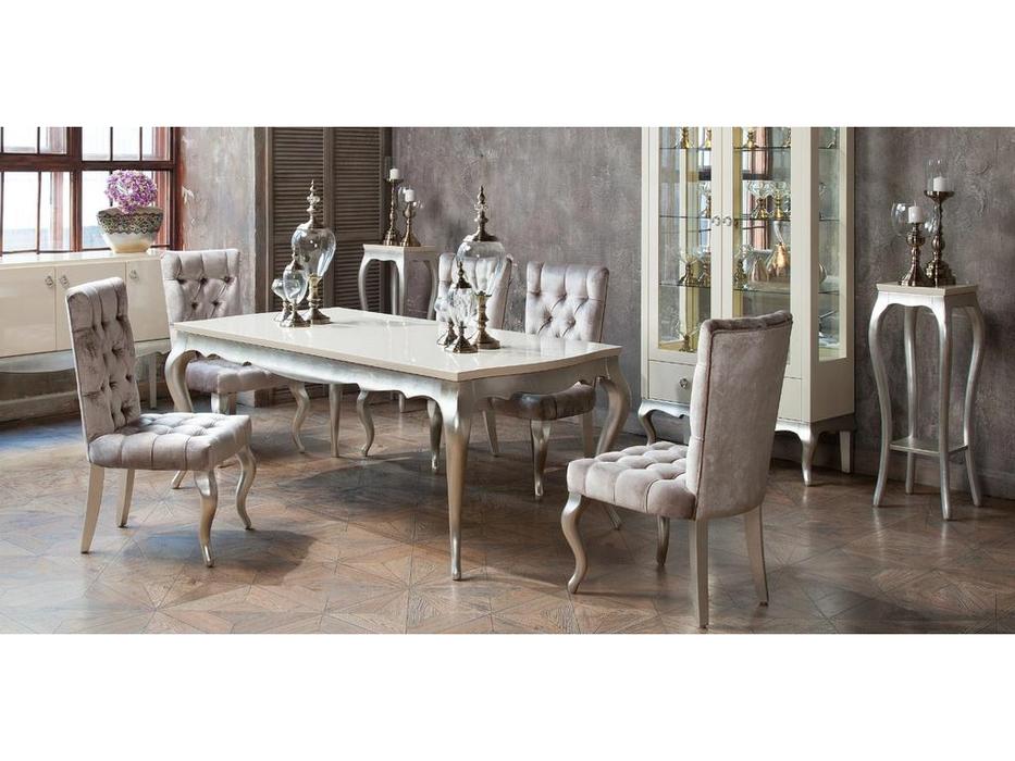 Fratelli Barri: Venezia: стул  (серебро, бежевый велюр)