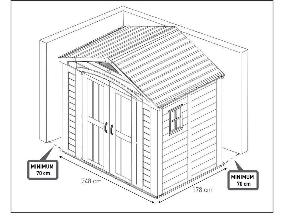 Keter: Factor: сарай пластиковый 8х6 (серый)