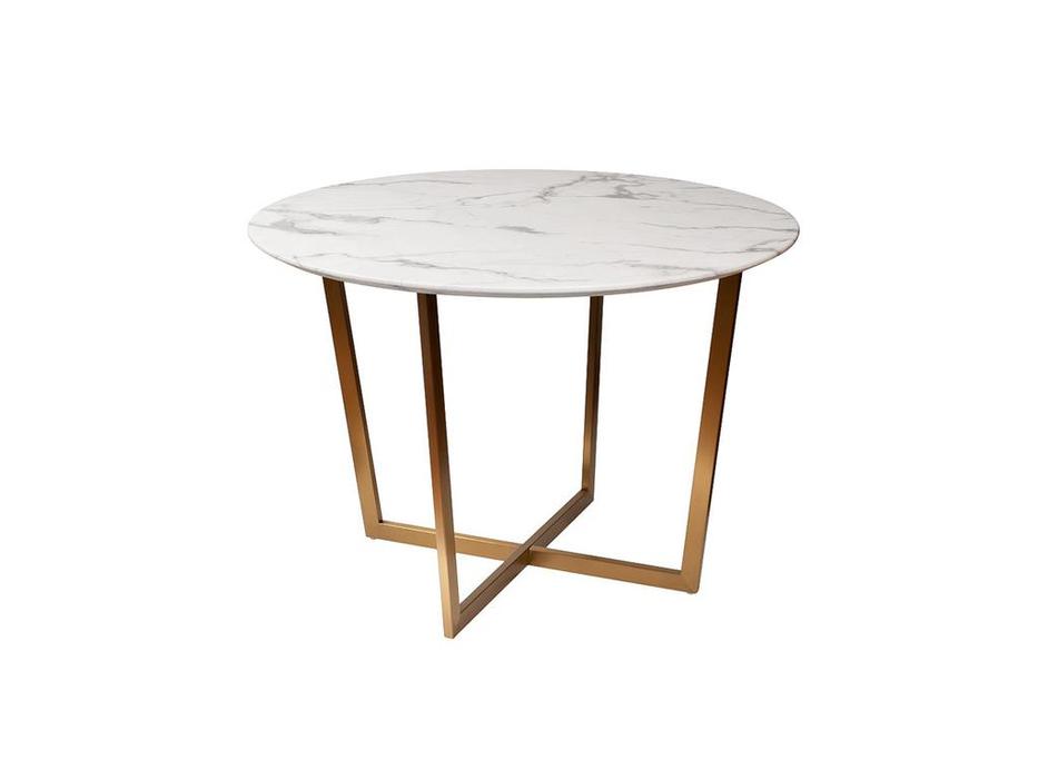 Garda Decor: PEARL WHITE: стол обеденный (белый, золото)