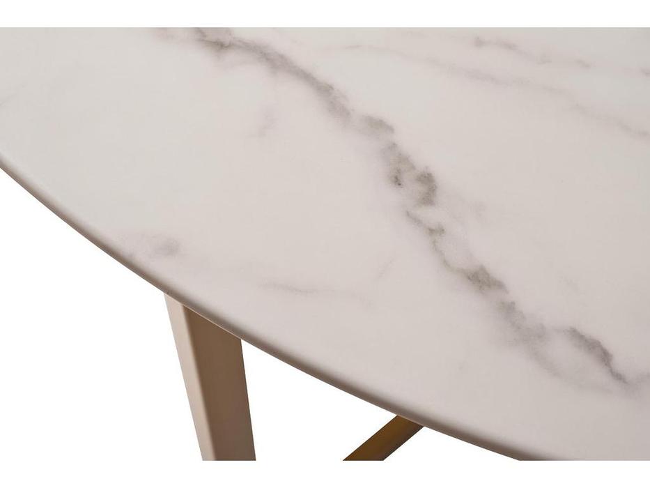 Garda Decor: PEARL WHITE: стол обеденный (белый, золото)